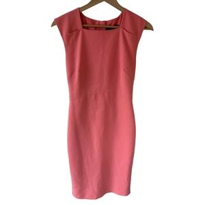 Banana Republic size 2 salmon pink square neck sheath dress knee length career